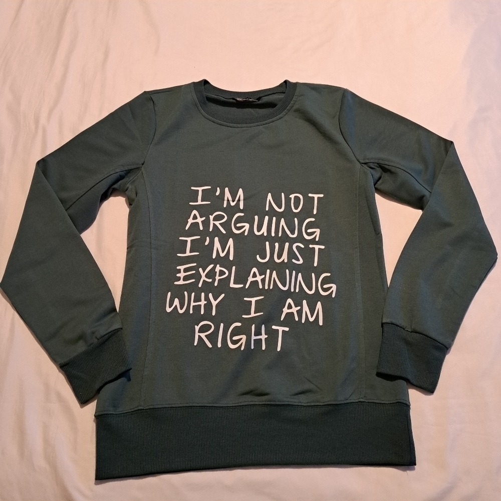 Lilicloth women's size Medium green sweatshirt, Euc